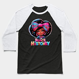 I Am Black History Month Black Melanin Kids Girls Baseball T-Shirt